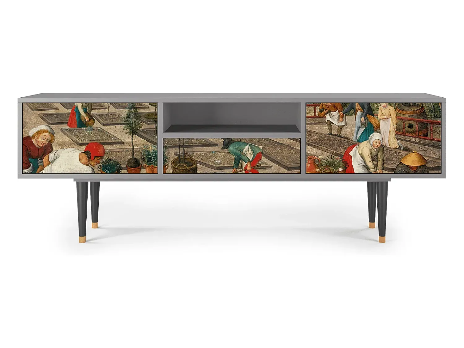 Móvel De Tv* Mueble de TV - 170х59х41 cm - T6 - The Younger - Spring, Cinza Cinzento