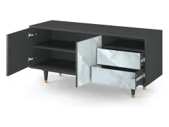 Móvel De Tv* Mueble de TV - 125х56х41 cm - T7 - The Onyx, Antracite Cinza antracite