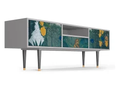 Mueble de TV - 170х59х41 cm - T6 - The Repast of the Lion, Cinza Cinzento