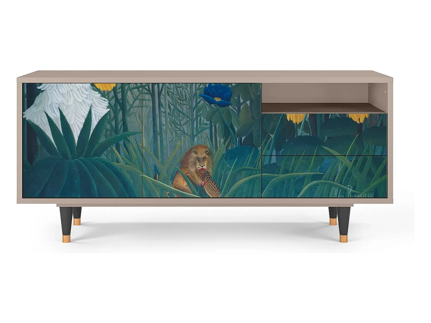 Móvel De Tv* Mueble de TV - 125х56х41 cm - T7 - The Repast of the Lion, Latte Bege