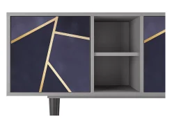 Móvel De Tv| Mueble de TV - 150х69х41 cm - T5 - The Amethyst, Cinza Cinzento