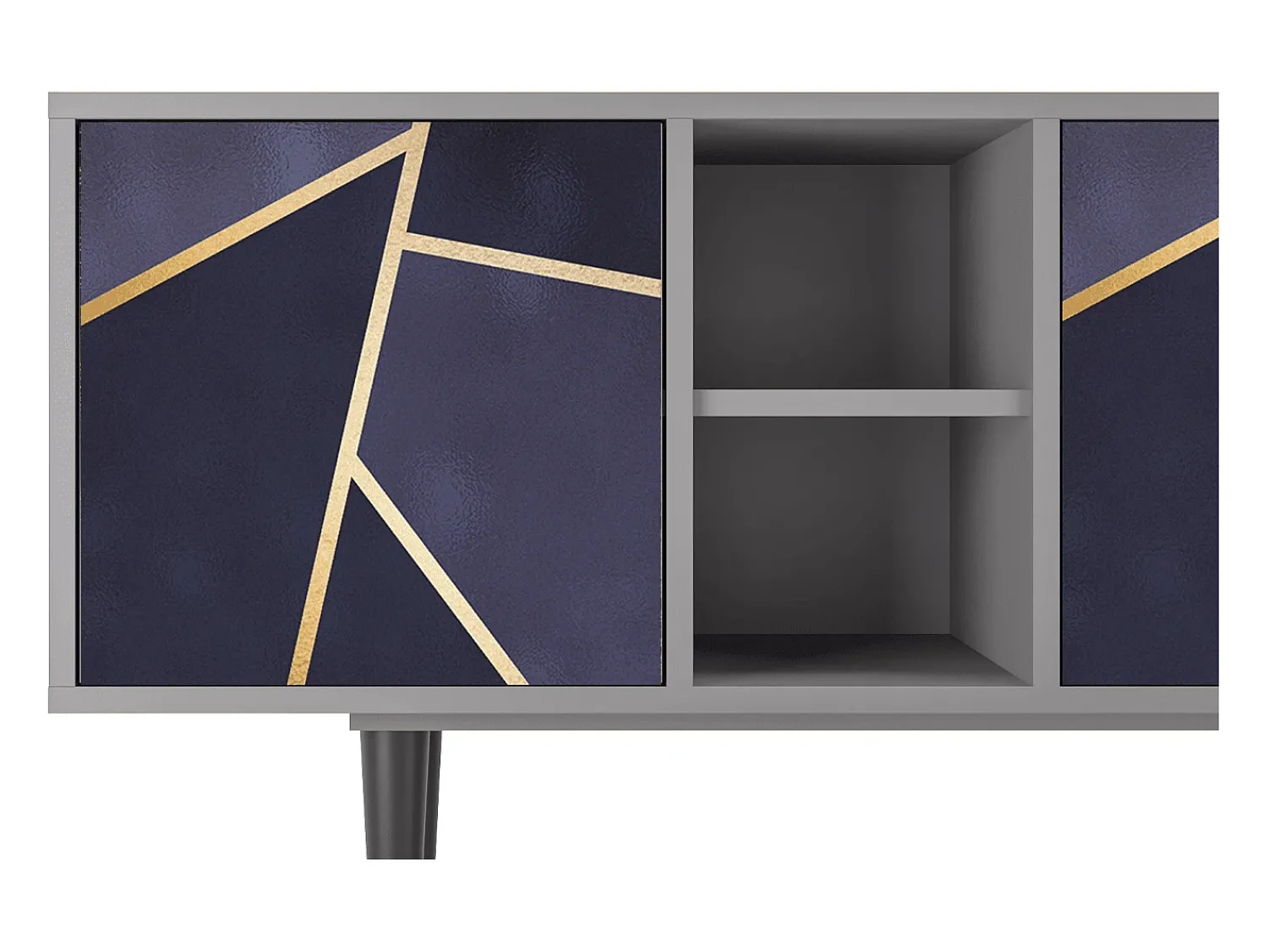 Móvel De Tv| Mueble de TV - 150х69х41 cm - T5 - The Amethyst, Cinza Cinzento