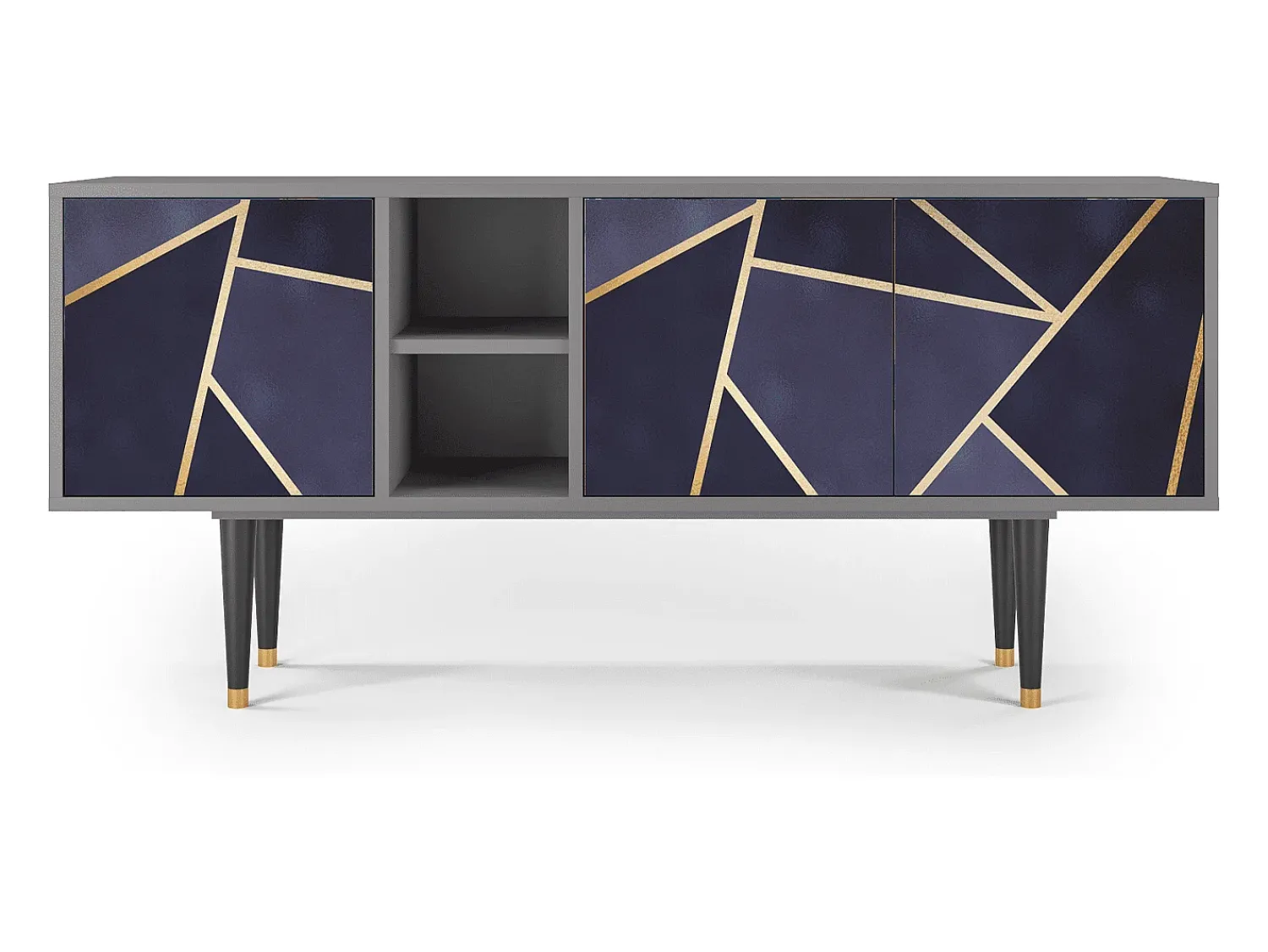 Móvel De Tv| Mueble de TV - 150х69х41 cm - T5 - The Amethyst, Cinza Cinzento
