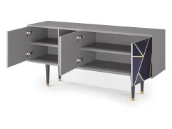 Móvel De Tv| Mueble de TV - 150х69х41 cm - T5 - The Amethyst, Cinza Cinzento