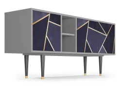 Móvel De Tv| Mueble de TV - 150х69х41 cm - T5 - The Amethyst, Cinza Cinzento