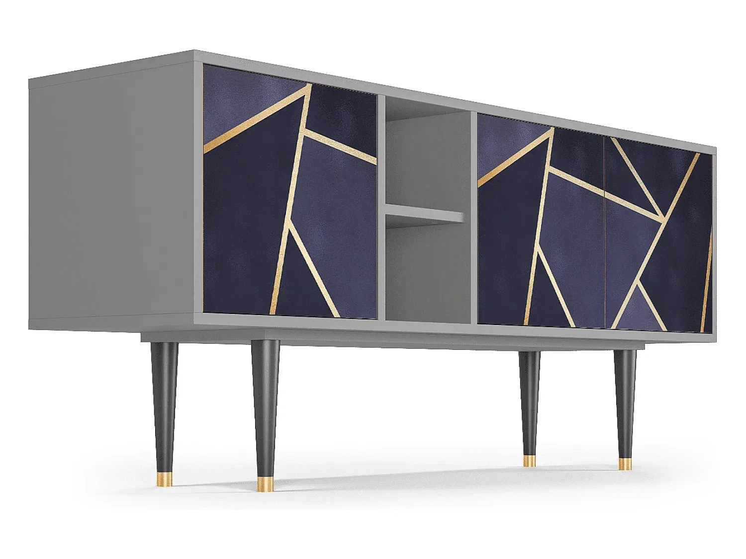 Móvel De Tv| Mueble de TV - 150х69х41 cm - T5 - The Amethyst, Cinza Cinzento
