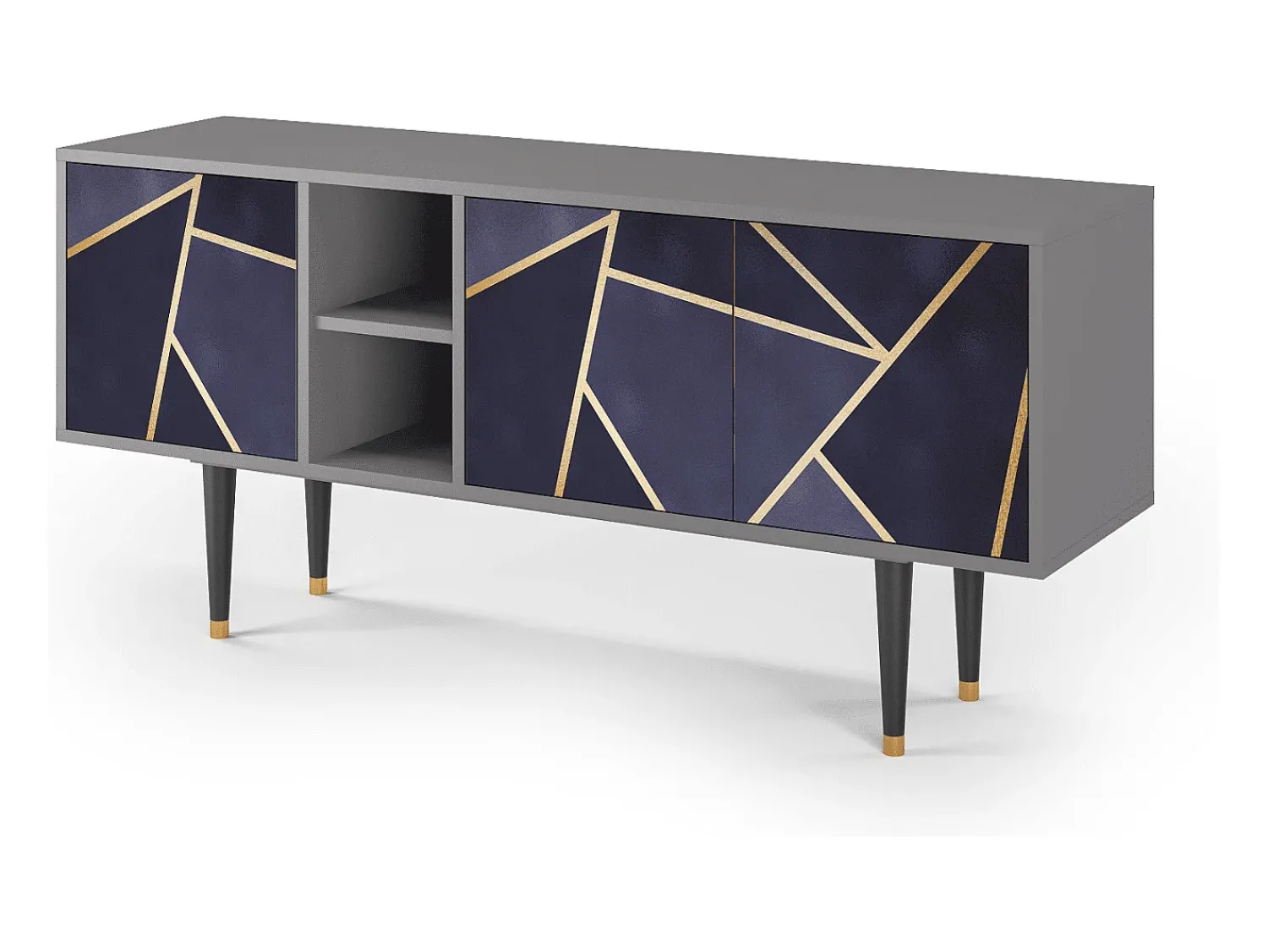 Móvel De Tv| Mueble de TV - 150х69х41 cm - T5 - The Amethyst, Cinza Cinzento