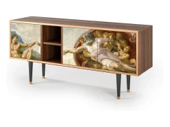 Mueble de TV - 150х69х41 cm - T5 - The Creation of Adam, Nogueira^ Móvel De Tv