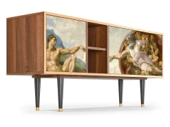 Mueble de TV - 150х69х41 cm - T5 - The Creation of Adam, Nogueira^ Móvel De Tv