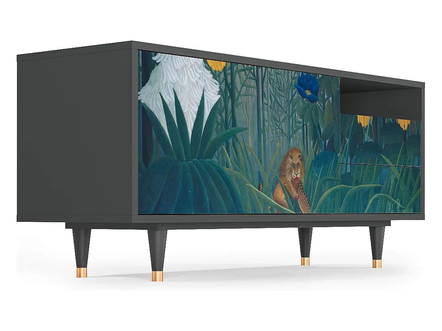 Mueble de TV - 125х56х41 cm - T7 - The Repast of the Lion, Antracite^ Móvel De Tv