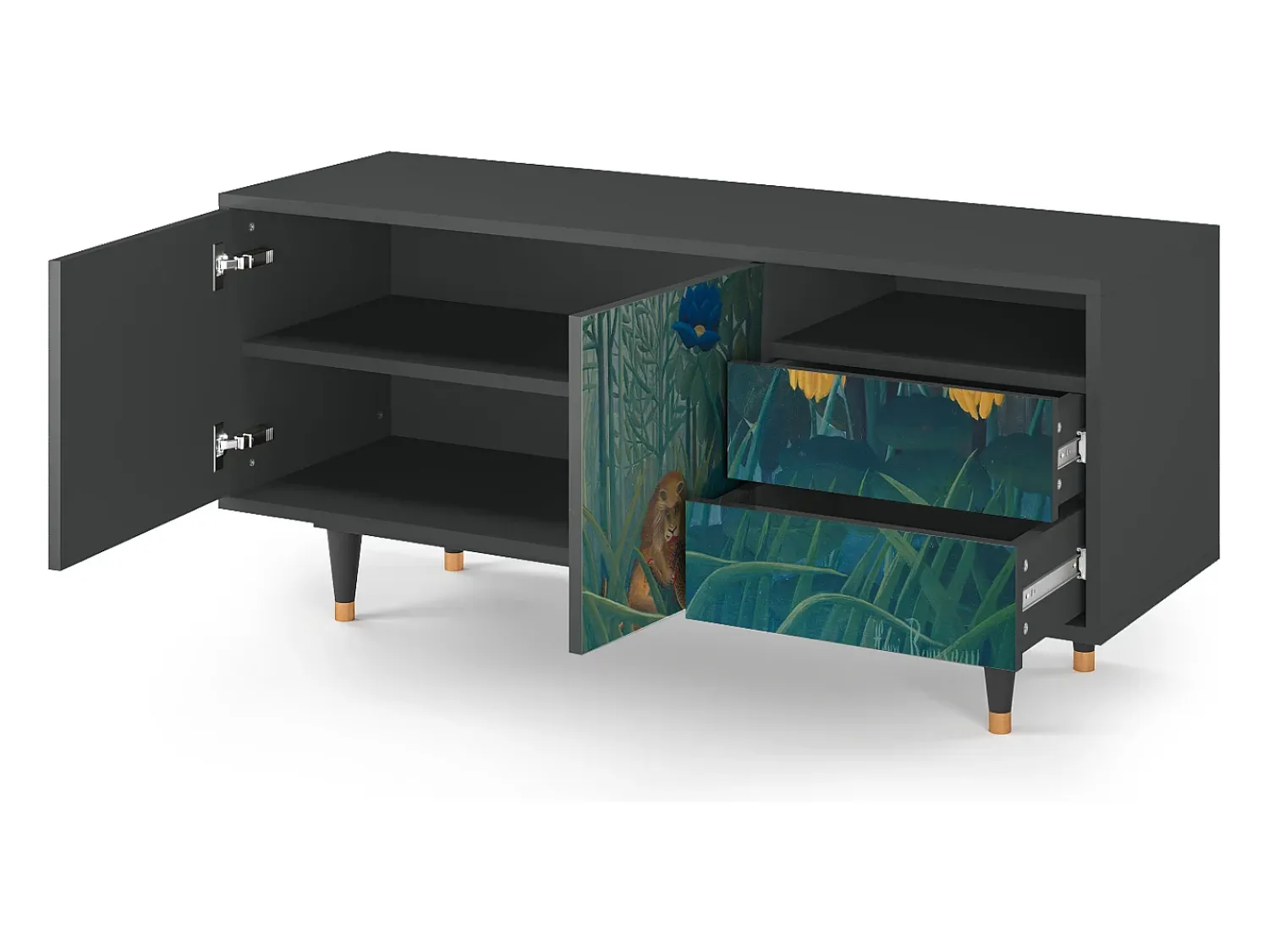 Mueble de TV - 125х56х41 cm - T7 - The Repast of the Lion, Antracite^ Móvel De Tv