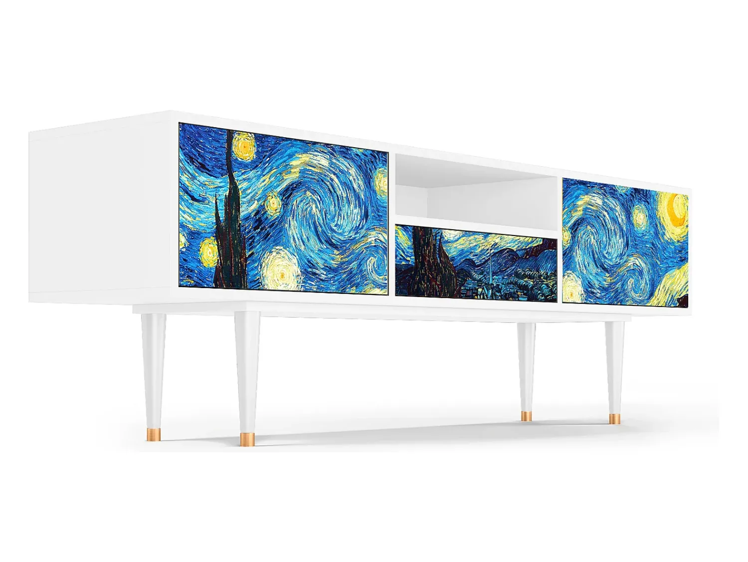 Mueble de TV - 170х59х41 cm - T6 - The Starry Night , Branco Bege
