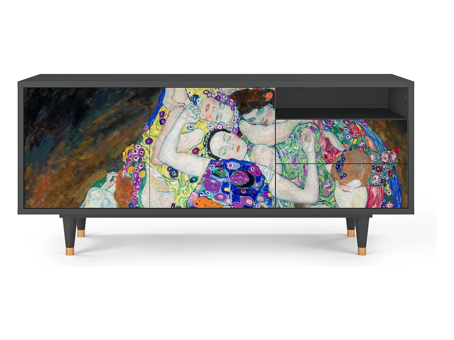 Móvel De Tv| Mueble de TV - 125х56х41 cm - T7 - The Maiden by Klimt, Antracite Cinza antracite