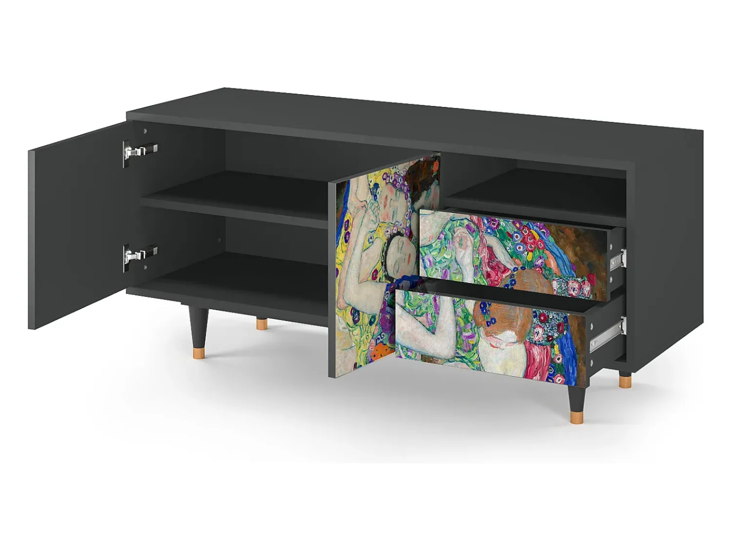 Móvel De Tv| Mueble de TV - 125х56х41 cm - T7 - The Maiden by Klimt, Antracite Cinza antracite