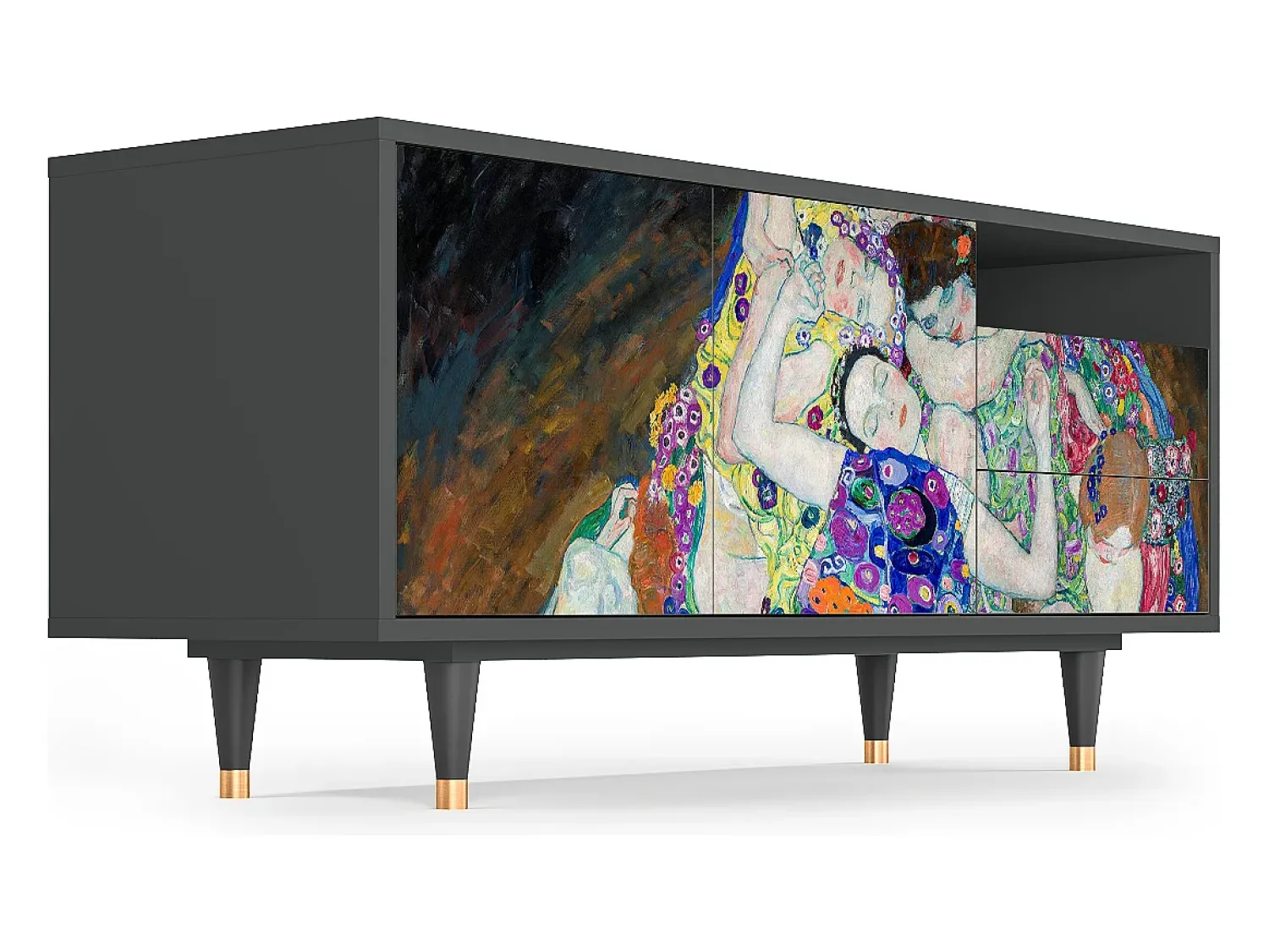 Móvel De Tv| Mueble de TV - 125х56х41 cm - T7 - The Maiden by Klimt, Antracite Cinza antracite