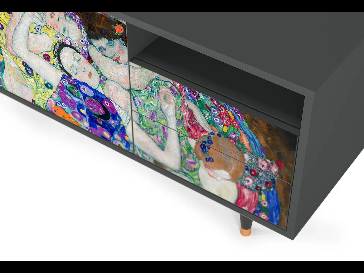 Móvel De Tv| Mueble de TV - 125х56х41 cm - T7 - The Maiden by Klimt, Antracite Cinza antracite