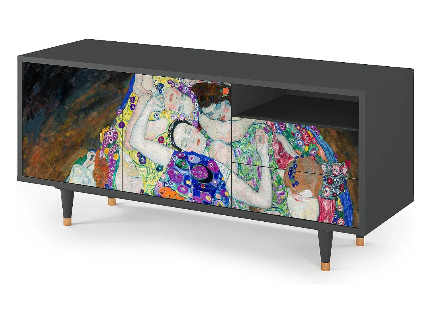 Móvel De Tv| Mueble de TV - 125х56х41 cm - T7 - The Maiden by Klimt, Antracite Cinza antracite