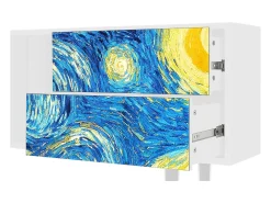 Móvel De Tv| Mueble de TV - 170х69х48 cm - T1 - The Starry Night , Branco Bege