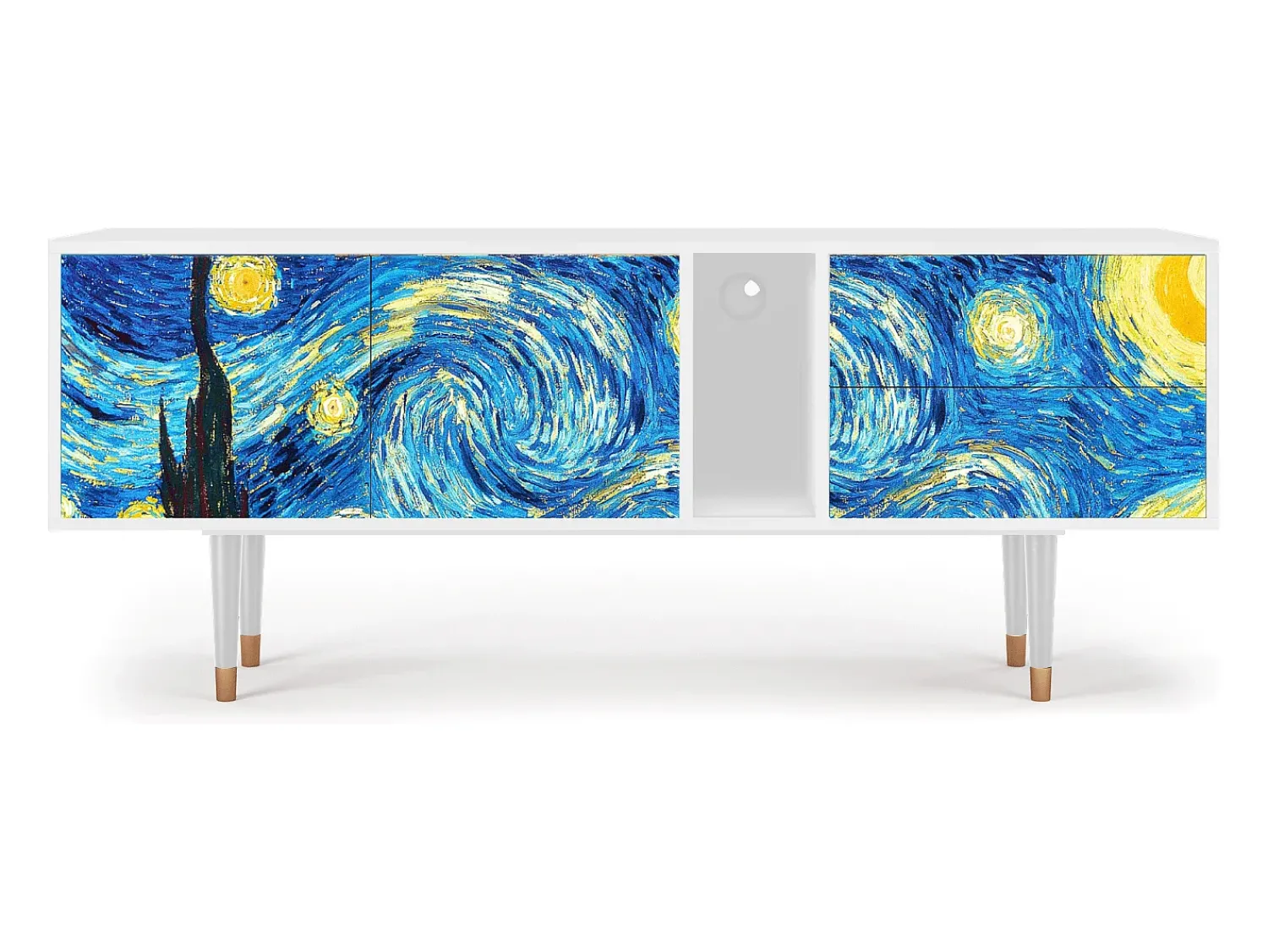Móvel De Tv| Mueble de TV - 170х69х48 cm - T1 - The Starry Night , Branco Bege