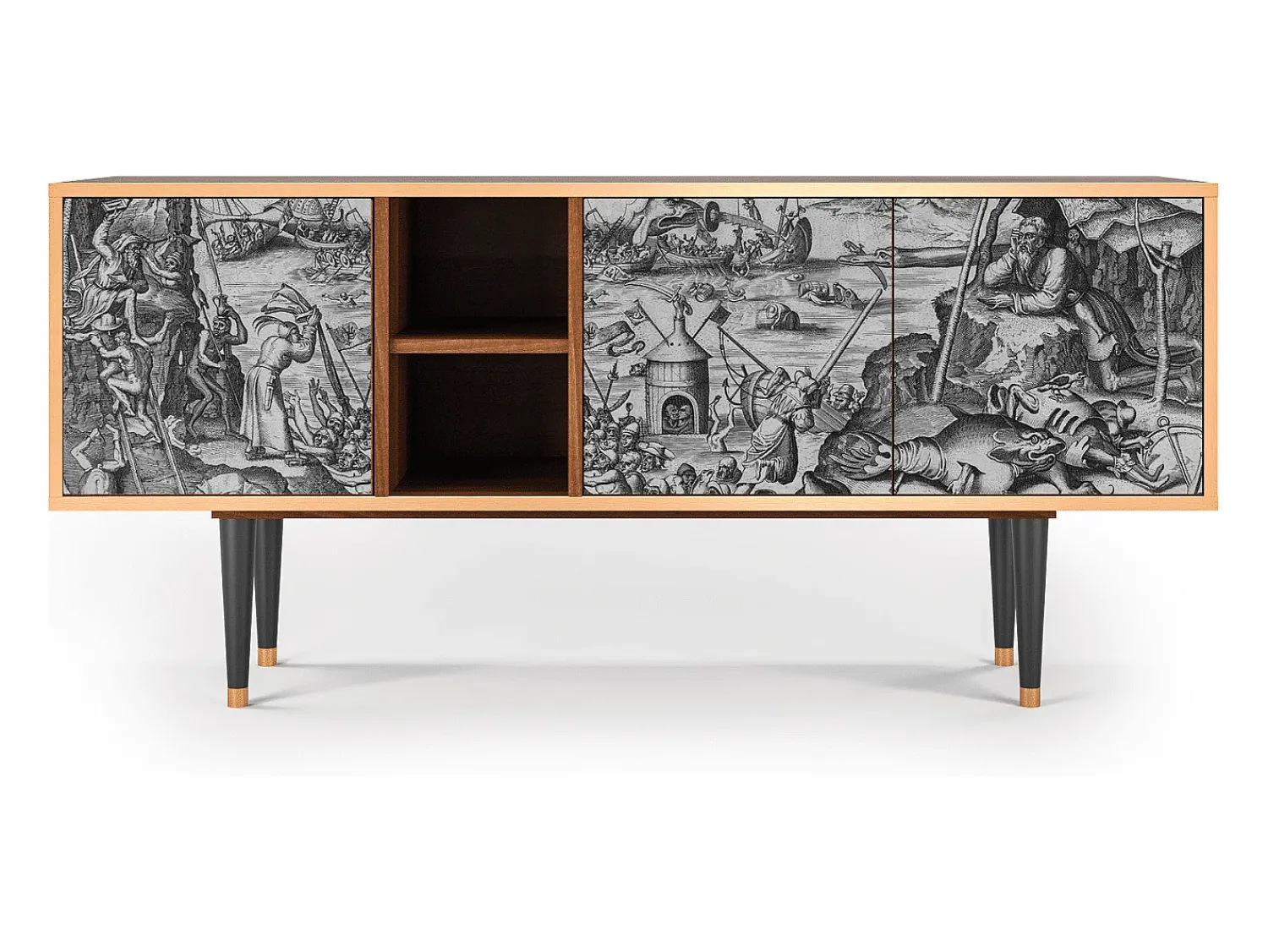 Móvel De Tv| Mueble de TV - 150х69х41 cm - T5 - The Temptation, Nogueira Castanho