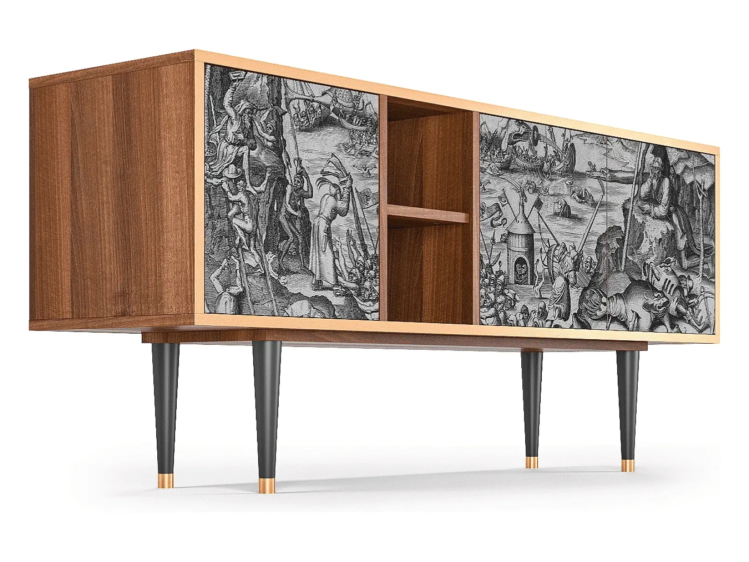 Móvel De Tv| Mueble de TV - 150х69х41 cm - T5 - The Temptation, Nogueira Castanho