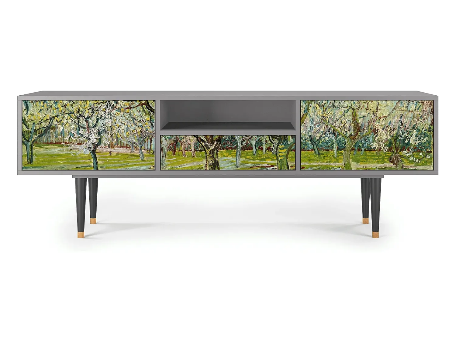 Mueble de TV - 170х59х41 cm - T6 - The Branco Orchard, Cinza Cinzento