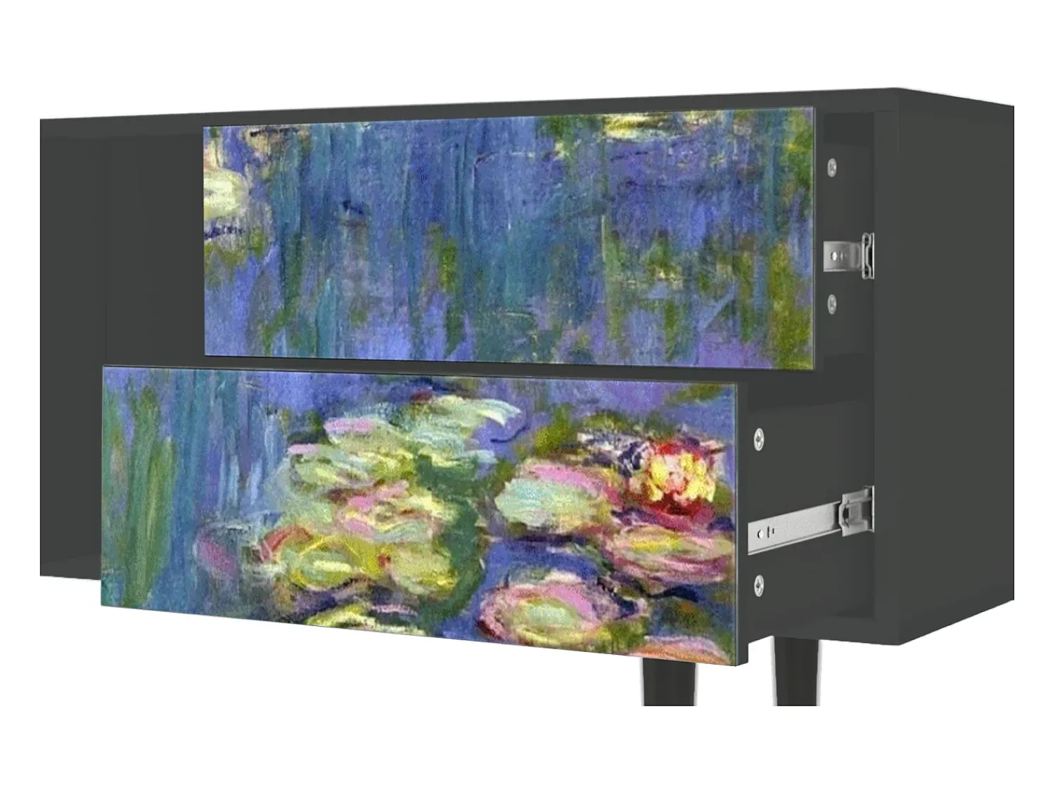 Móvel De Tv| Mueble de TV - 170х69х48 cm - T1 - The water lily pond , Antracite Cinza antracite