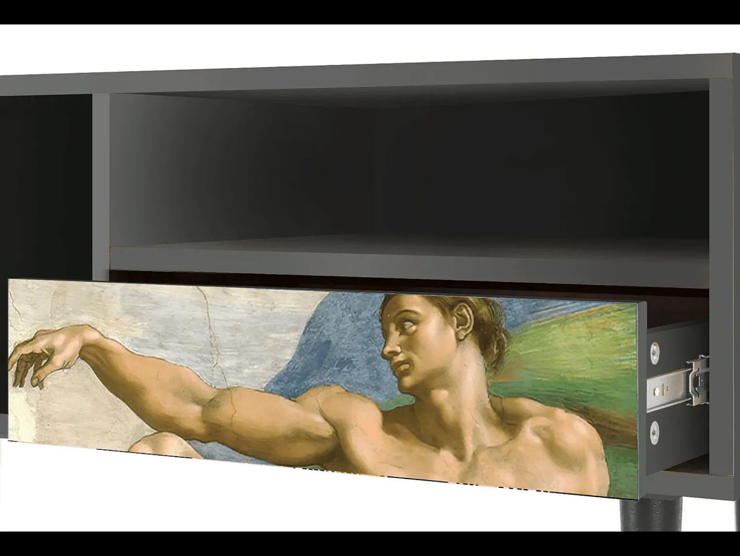 Mueble de TV - 115х59х48 cm - T3 - The Creation of Adam, Antracite^ Móvel De Tv