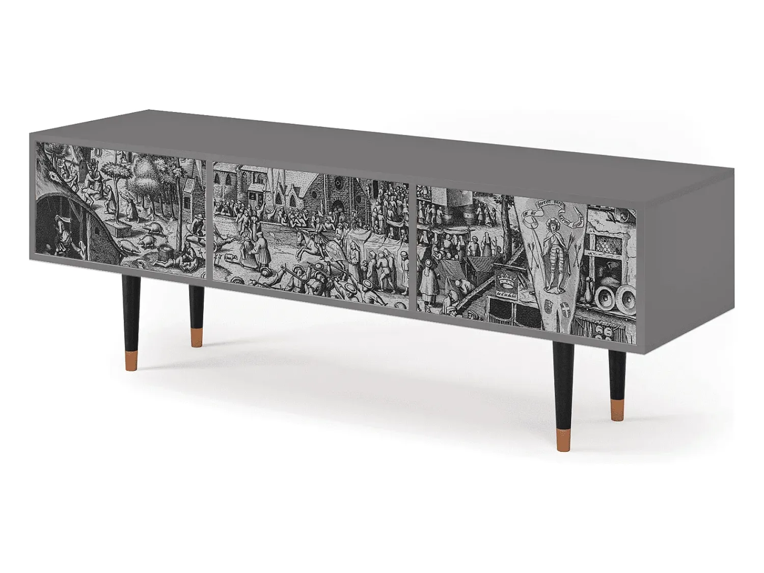 Mueble de TV - 170х59х48 cm - T4 - The Festival of Saint, Cinza^ Móvel De Tv