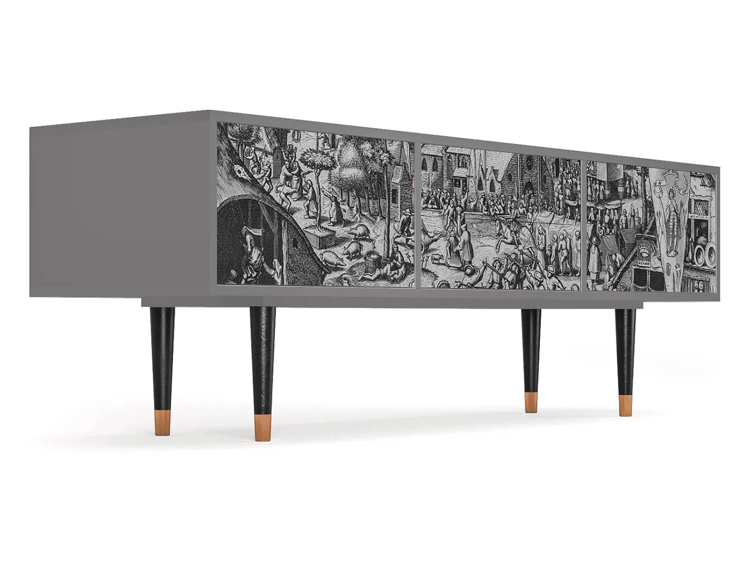 Mueble de TV - 170х59х48 cm - T4 - The Festival of Saint, Cinza^ Móvel De Tv