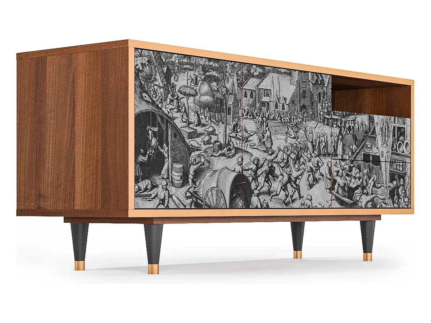 Móvel De Tv* Mueble de TV - 125х56х41 cm - T7 - The Festival of Saint, Nogueira Castanho