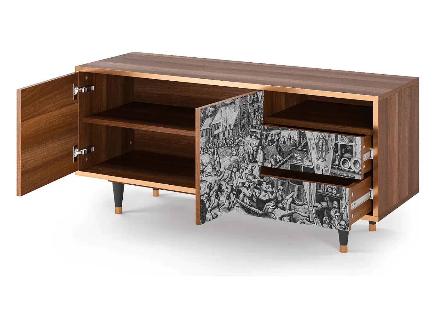 Móvel De Tv* Mueble de TV - 125х56х41 cm - T7 - The Festival of Saint, Nogueira Castanho