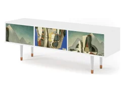 Mueble de TV - 170х59х48 cm - T4 - The Cubist Paintings , Branco^ Móvel De Tv