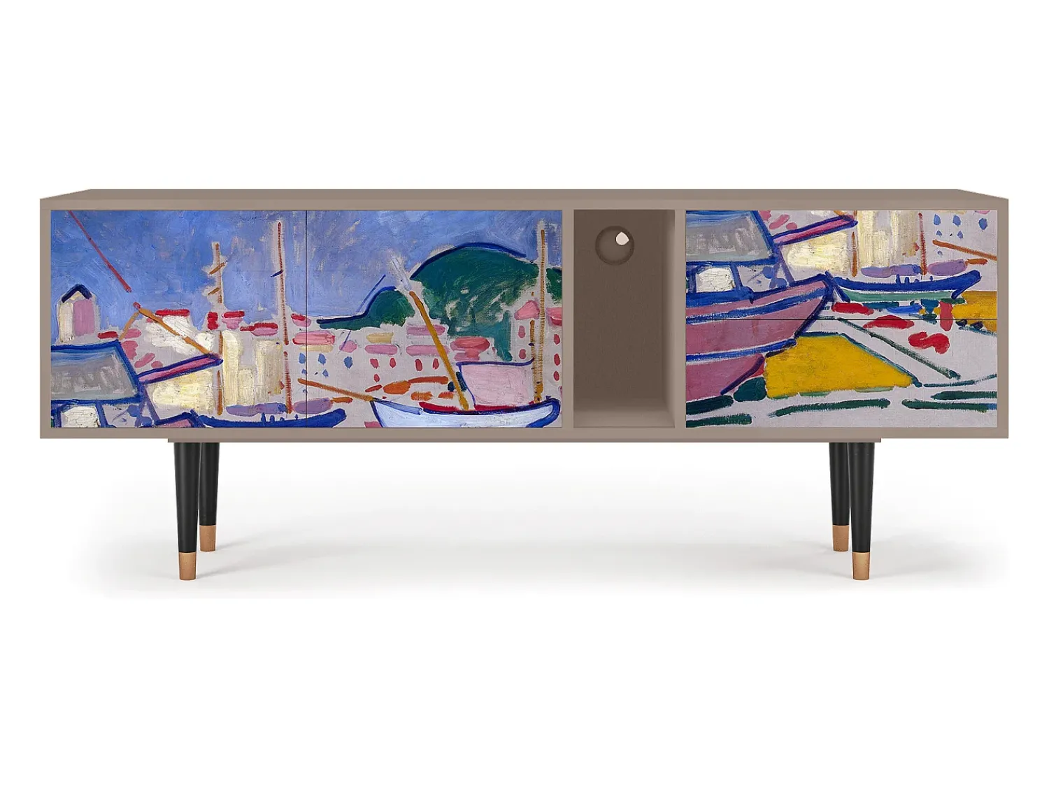 Móvel De Tv* Mueble de TV - 170х69х48 cm - T1 - The Port of Collioure , Latte Bege