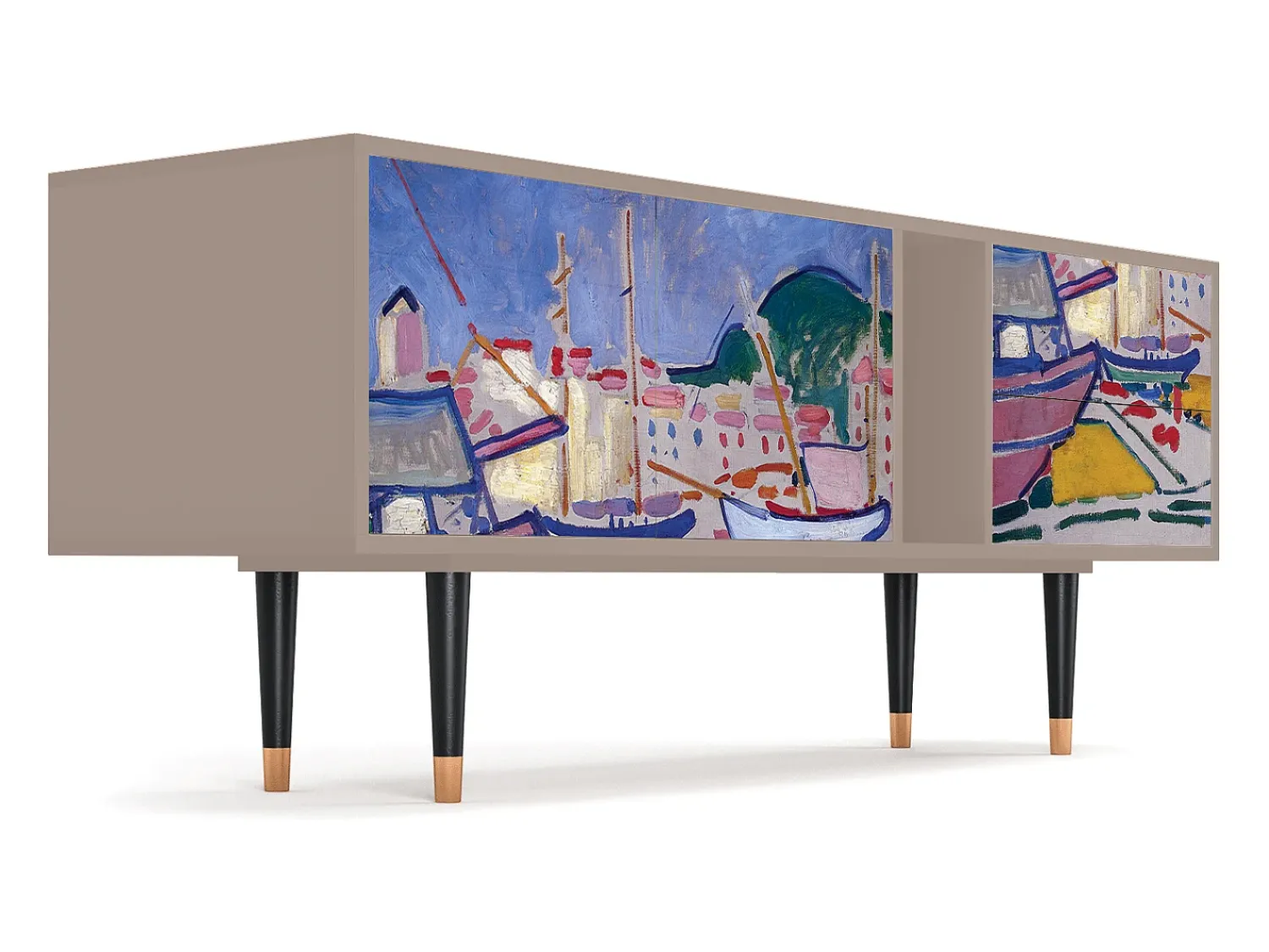 Móvel De Tv* Mueble de TV - 170х69х48 cm - T1 - The Port of Collioure , Latte Bege