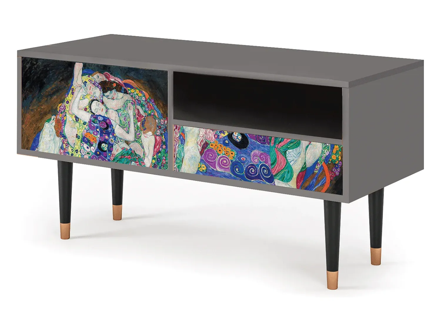 Móvel De Tv| Mueble de TV - 115х59х48 cm - T3 - The Maiden by Klimt, Cinza Cinzento