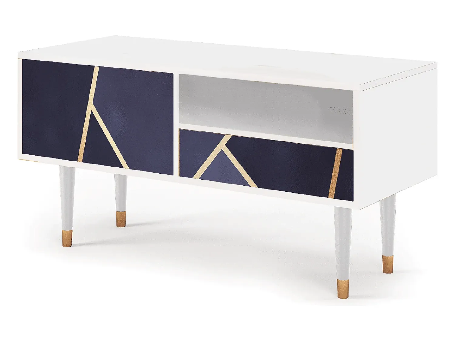 Móvel De Tv* Mueble de TV - 115х59х48 cm - T3 - The Amethyst, Branco Bege
