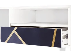 Móvel De Tv* Mueble de TV - 115х59х48 cm - T3 - The Amethyst, Branco Bege