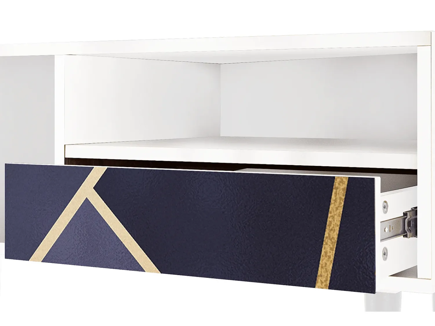 Móvel De Tv* Mueble de TV - 115х59х48 cm - T3 - The Amethyst, Branco Bege