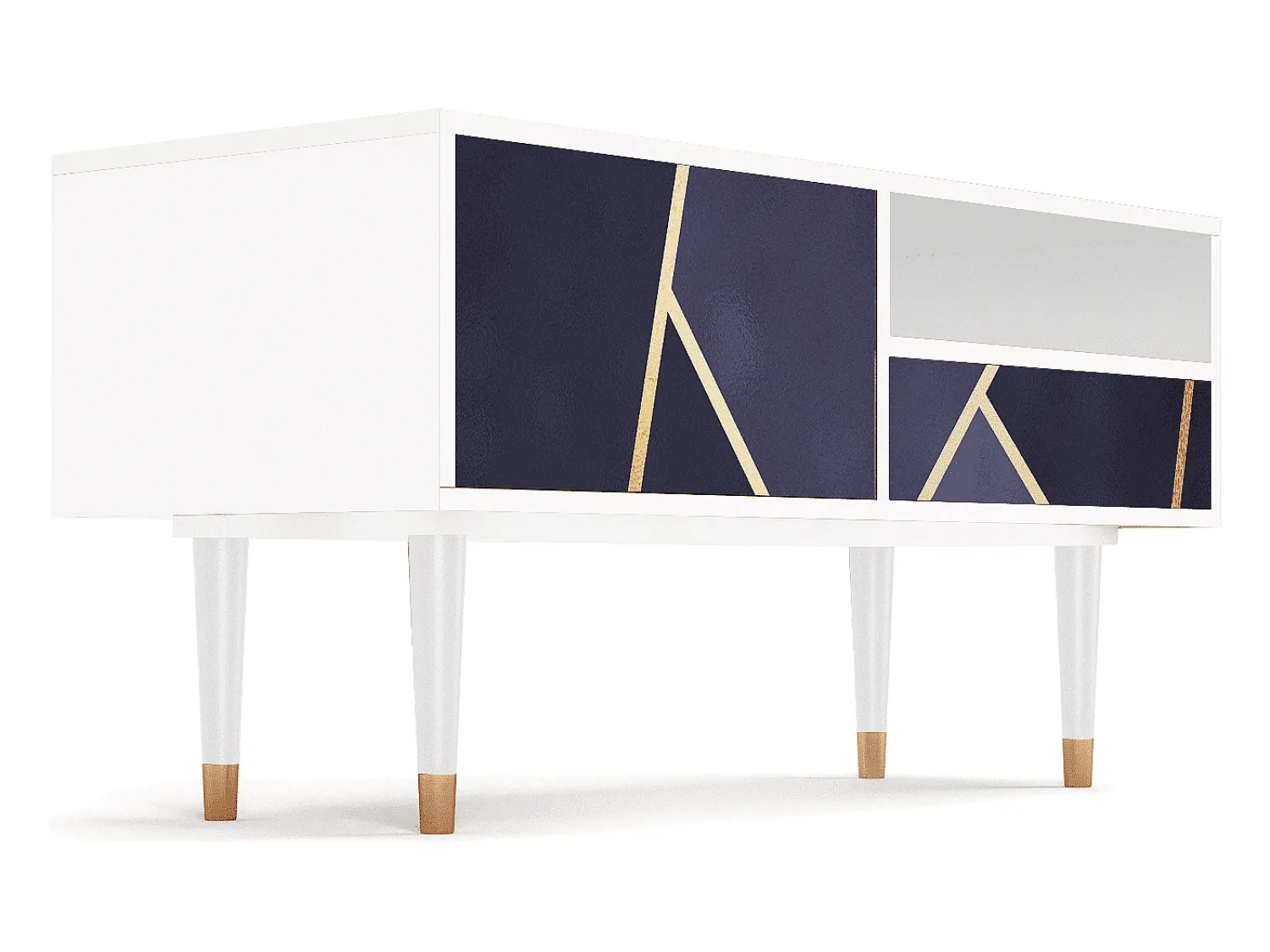 Móvel De Tv* Mueble de TV - 115х59х48 cm - T3 - The Amethyst, Branco Bege