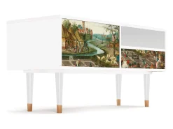 Móvel De Tv* Mueble de TV - 115х59х48 cm - T3 - The Younger - Spring, Branco Bege