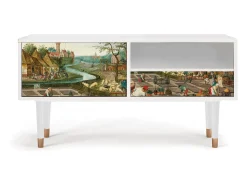 Móvel De Tv* Mueble de TV - 115х59х48 cm - T3 - The Younger - Spring, Branco Bege
