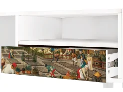 Móvel De Tv* Mueble de TV - 115х59х48 cm - T3 - The Younger - Spring, Branco Bege