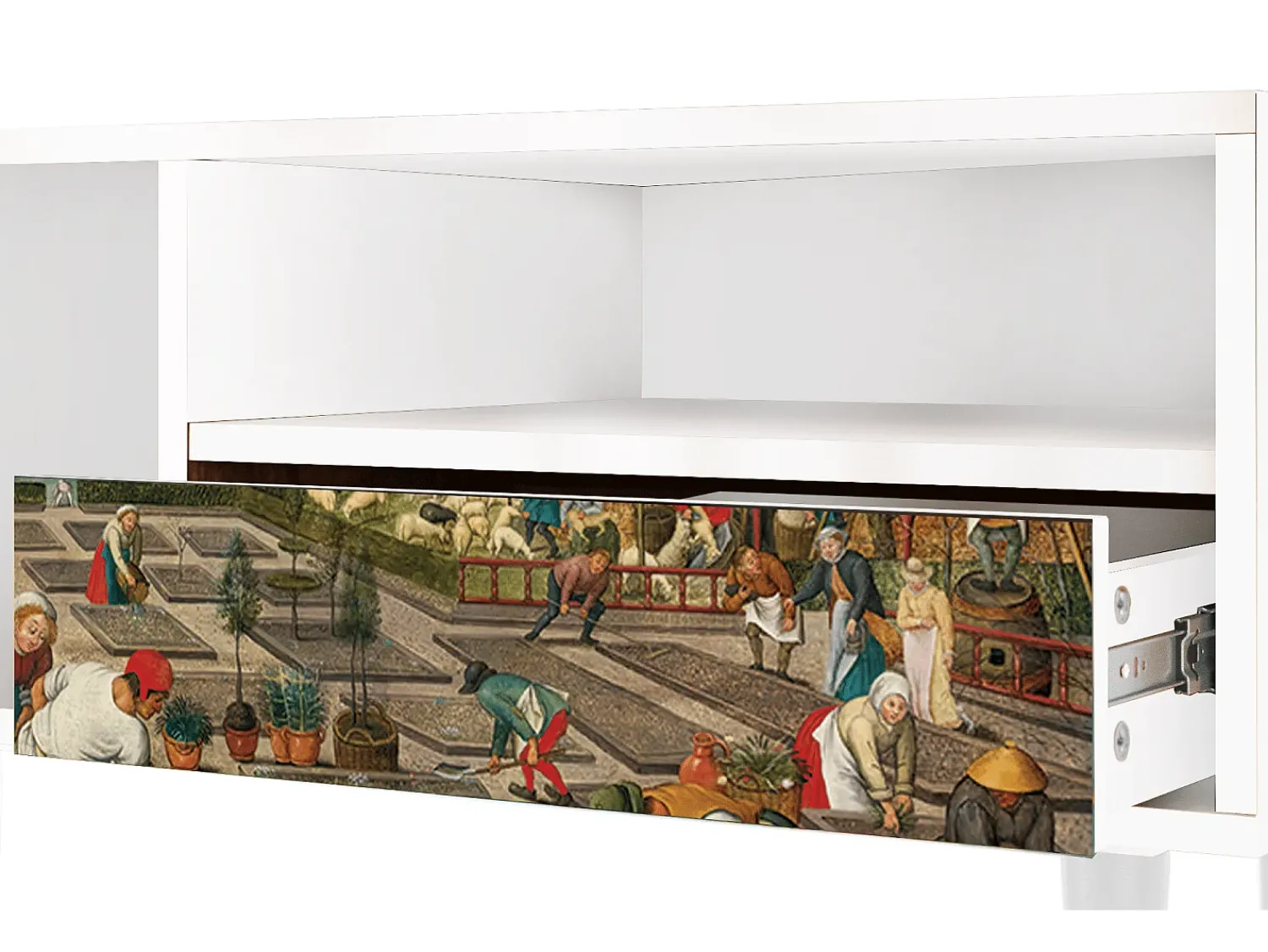 Móvel De Tv* Mueble de TV - 115х59х48 cm - T3 - The Younger - Spring, Branco Bege