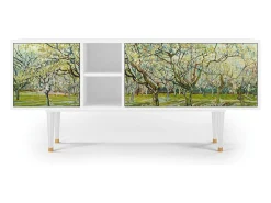 Móvel De Tv| Mueble de TV - 150х69х41 cm - T5 - The Branco Orchard, Branco Bege