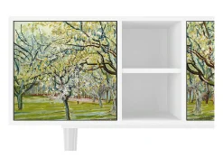 Móvel De Tv| Mueble de TV - 150х69х41 cm - T5 - The Branco Orchard, Branco Bege