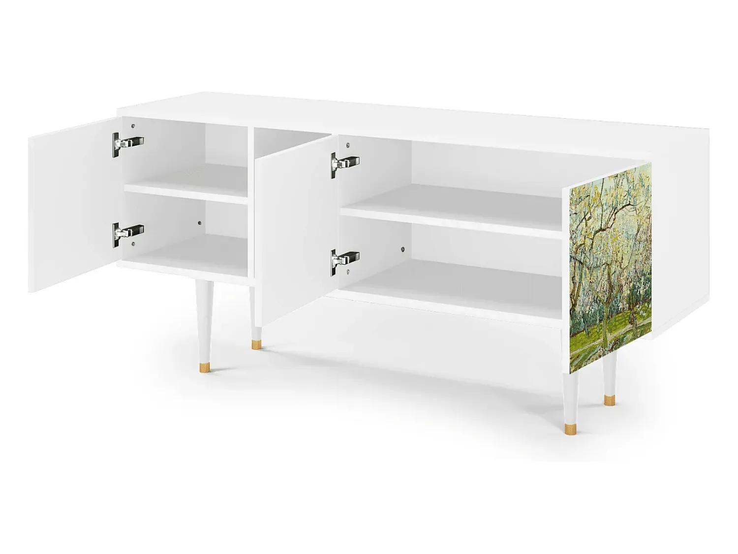 Móvel De Tv| Mueble de TV - 150х69х41 cm - T5 - The Branco Orchard, Branco Bege