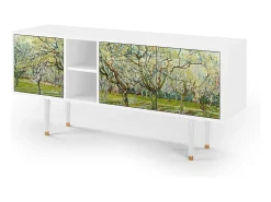 Móvel De Tv| Mueble de TV - 150х69х41 cm - T5 - The Branco Orchard, Branco Bege