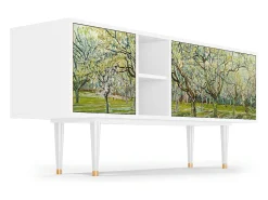 Móvel De Tv| Mueble de TV - 150х69х41 cm - T5 - The Branco Orchard, Branco Bege