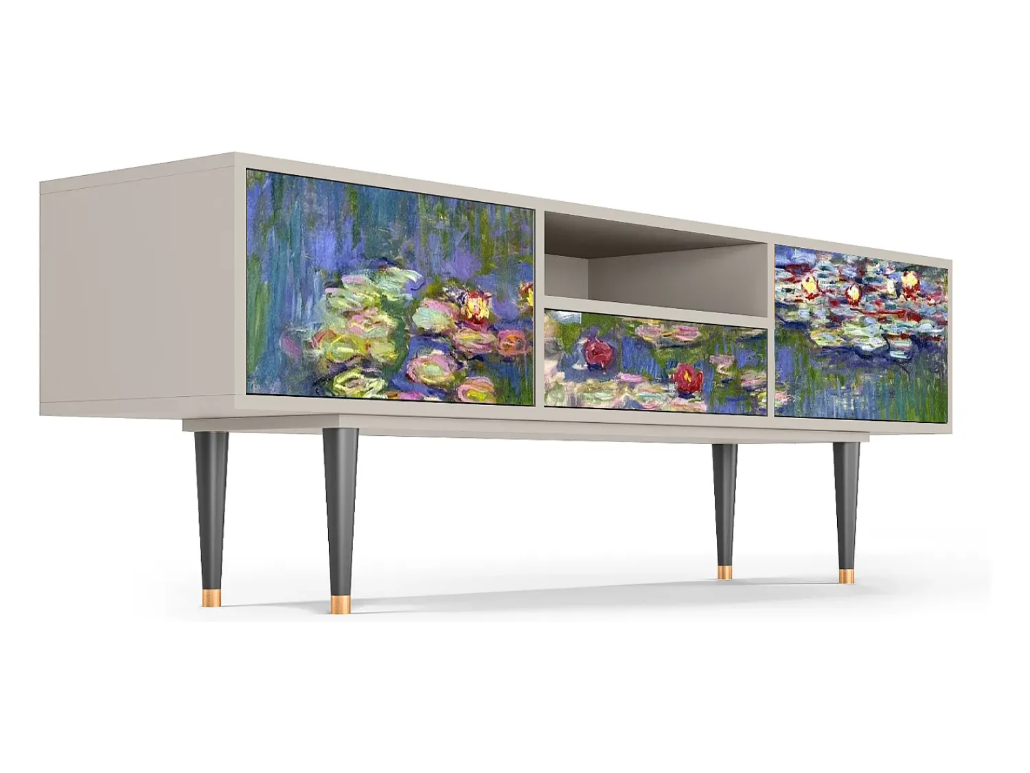 Móvel De Tv* Mueble de TV - 170х59х41 cm - T6 - The water lily pond , Areia Bege